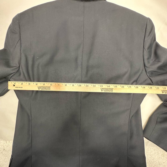 Giorgio Fiorelli Blazer Size 40L Euro Slim AMF Notch Shark No Pleat DARK NAVY - Picture 15 of 16